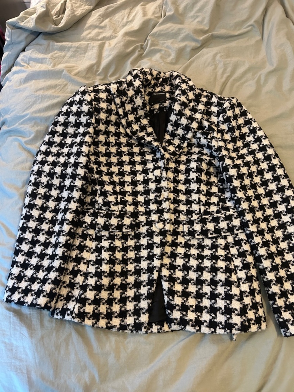 NWOT naked wardrobe Black & White Houndstooth Blazer